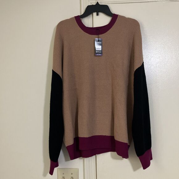 NWT Express Women's Crewneck Sweater XXL Long Sleeve Relaxed Fit Soft Knit - Picture 3 of 9